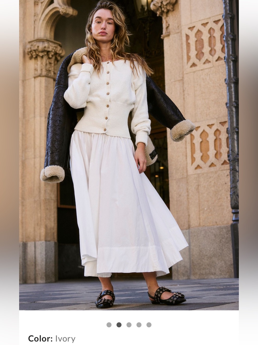 Free People Ivory Hannah Sweater Cardi